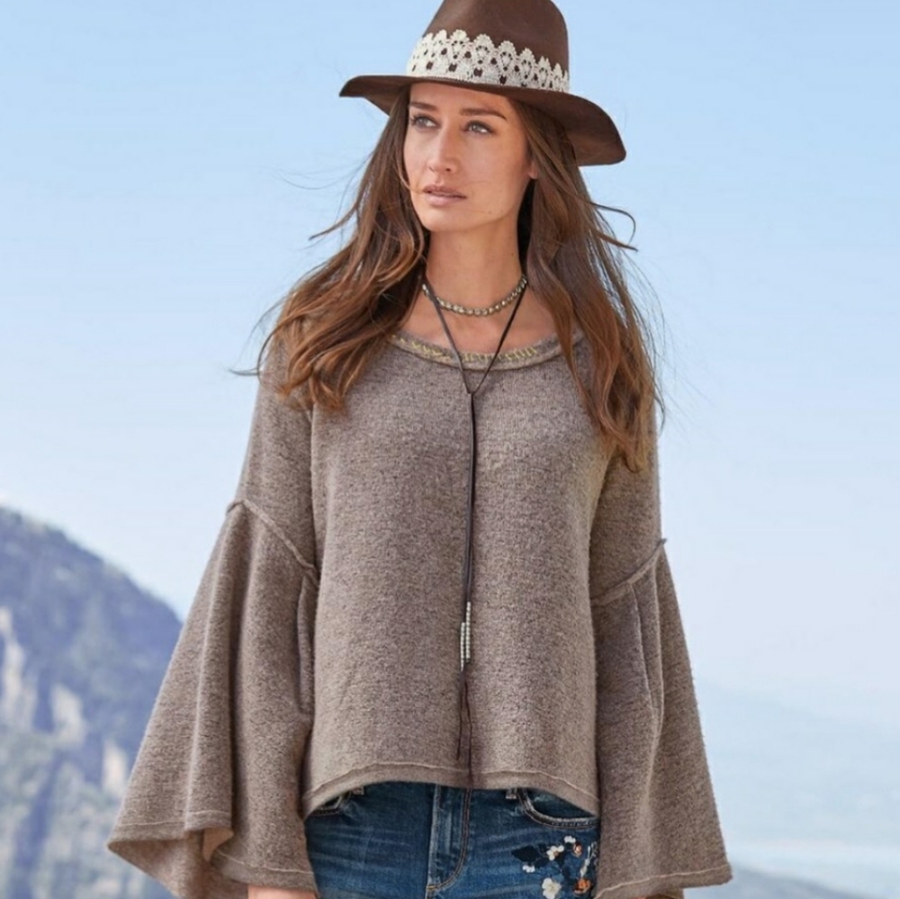 Sundance bell sleeve wool blend sweater